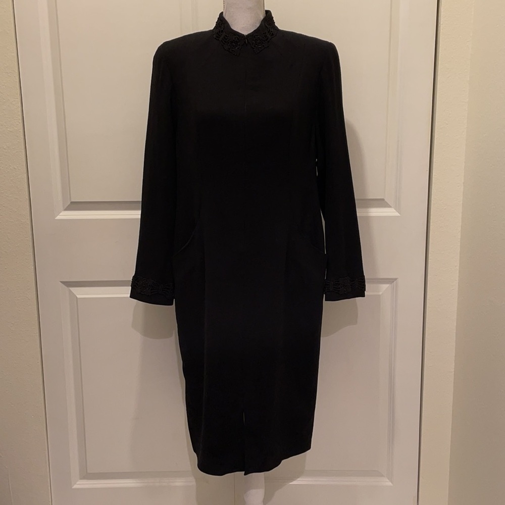 Marisa Minicucci Black Long Sleeve Zip Up Dress